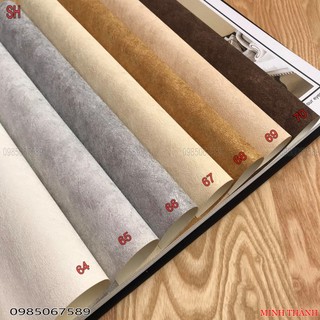 Giấy dán tường sần mầu trắng kem, xi măng,vàng kem,vàng đồng,nâu,giấy không keo .khổ 53 cm ,dán phòng khách ,phòng ngủ