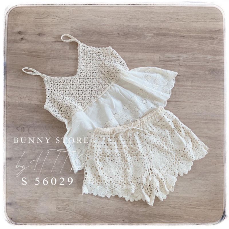 Sét áo ren 2 dây+quần sooc hàng QCL1