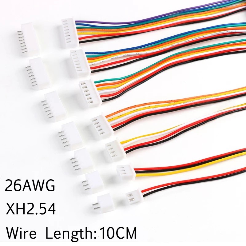 Bộ 5 đầu nối dây cáp XH2.54 2/3/4/5/6/7/8/9/10 Pin 2.54 Pitch 100MM 26AWG