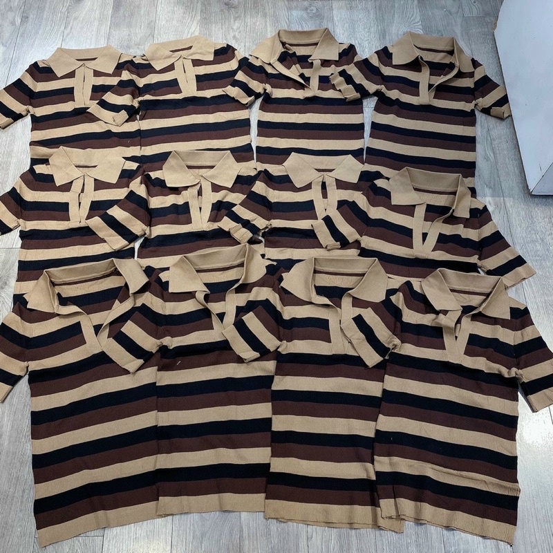 BÁN SỈ ÁO LEN KẺ NÂU CỔ ĐỨC QC CHO NỮ | BigBuy360 - bigbuy360.vn