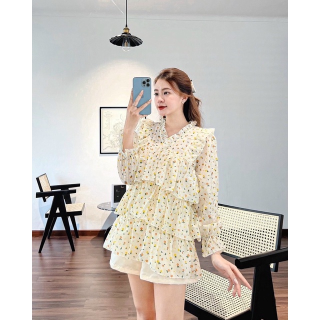 Set áo doll tầng + quần tafta