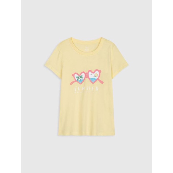 Áo thun cotton USA bé gái in hình Canifa (149k sale 70k)