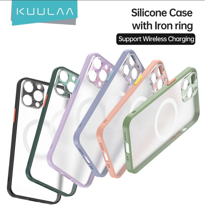 KUULAA Ốp Điện Thoại Trong Suốt Mạ Điện Chống Rơi Cho Apple iphone