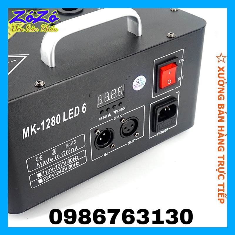 Máy khói 1280 dmx,máy khói đứng 1280 có 6 led