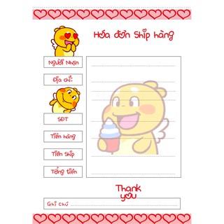 hóa đơn ship 3 cuốn /45k
