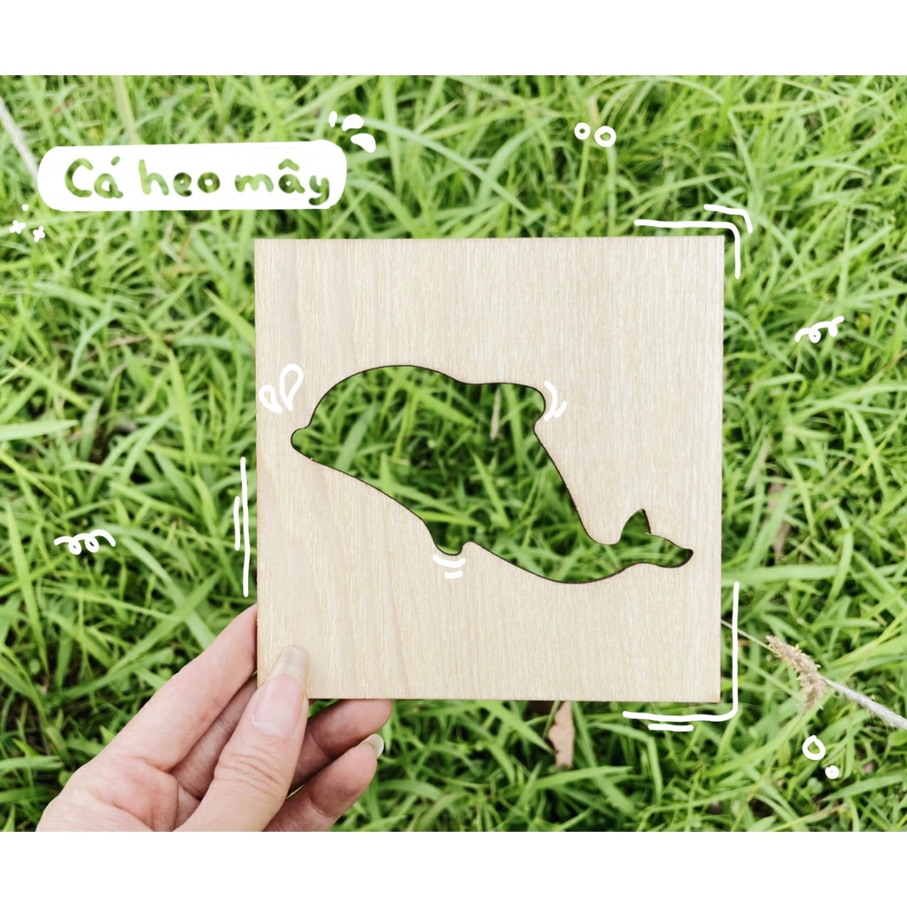 Khuôn thú biến hình, khuôn gỗ cho các bé tặng kèm 12 màu và 2 cọ