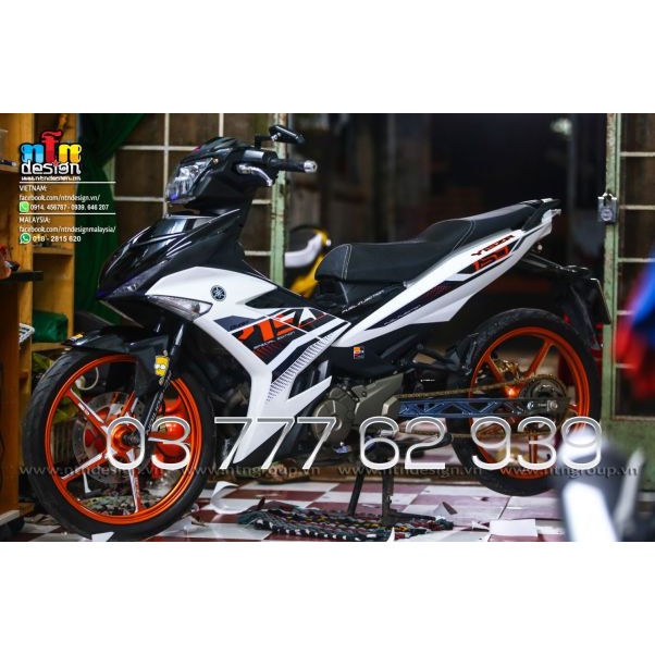 [Siêu Sale] [FreeShip] [Ảnh thật] Tem /decal Y15 ZR Exciter 150 - tem rời Cam Trắng Đen - không bay màu - chuẩn form