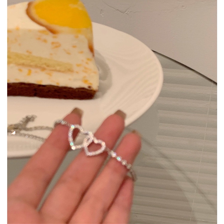 Vòng Cổ-Dây Chuyền Đính Hạt Lấp Lánh Mặt Trái Tim Cực Xinh