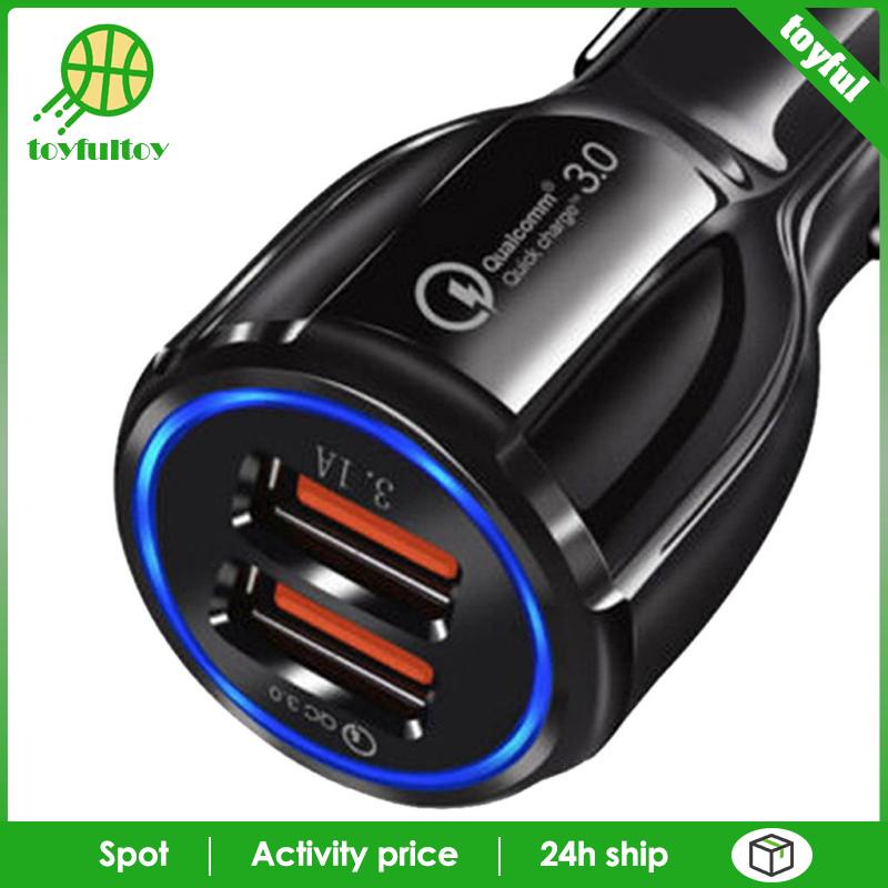 Cục Sạc USB Kép 5V 3.1A Màu Đen Chuyên Dụng Cho Xe Hơi Xe Máy