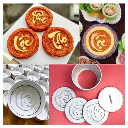 Bộ 3 Khuôn xôi, khuôn làm bánh phúc lộc thọ bằng nhựa thực phẩm cứng chịu lực an toàn vệ sinh thực phẩm