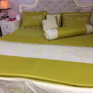 Chăn ga gối satin trần bông gồm 7 món