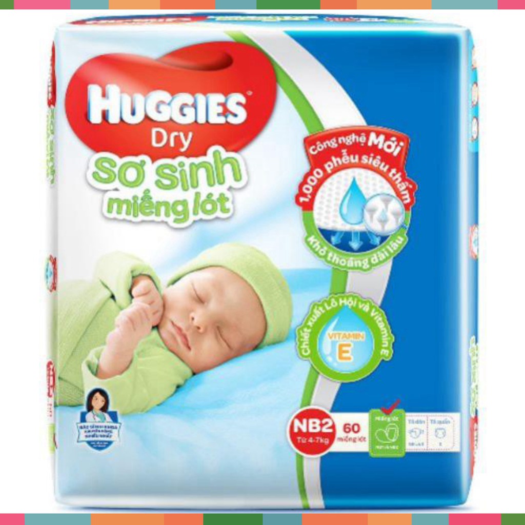 Miếng Lót Sơ Sinh Huggies Newborn 2 60 miếng _Subaby