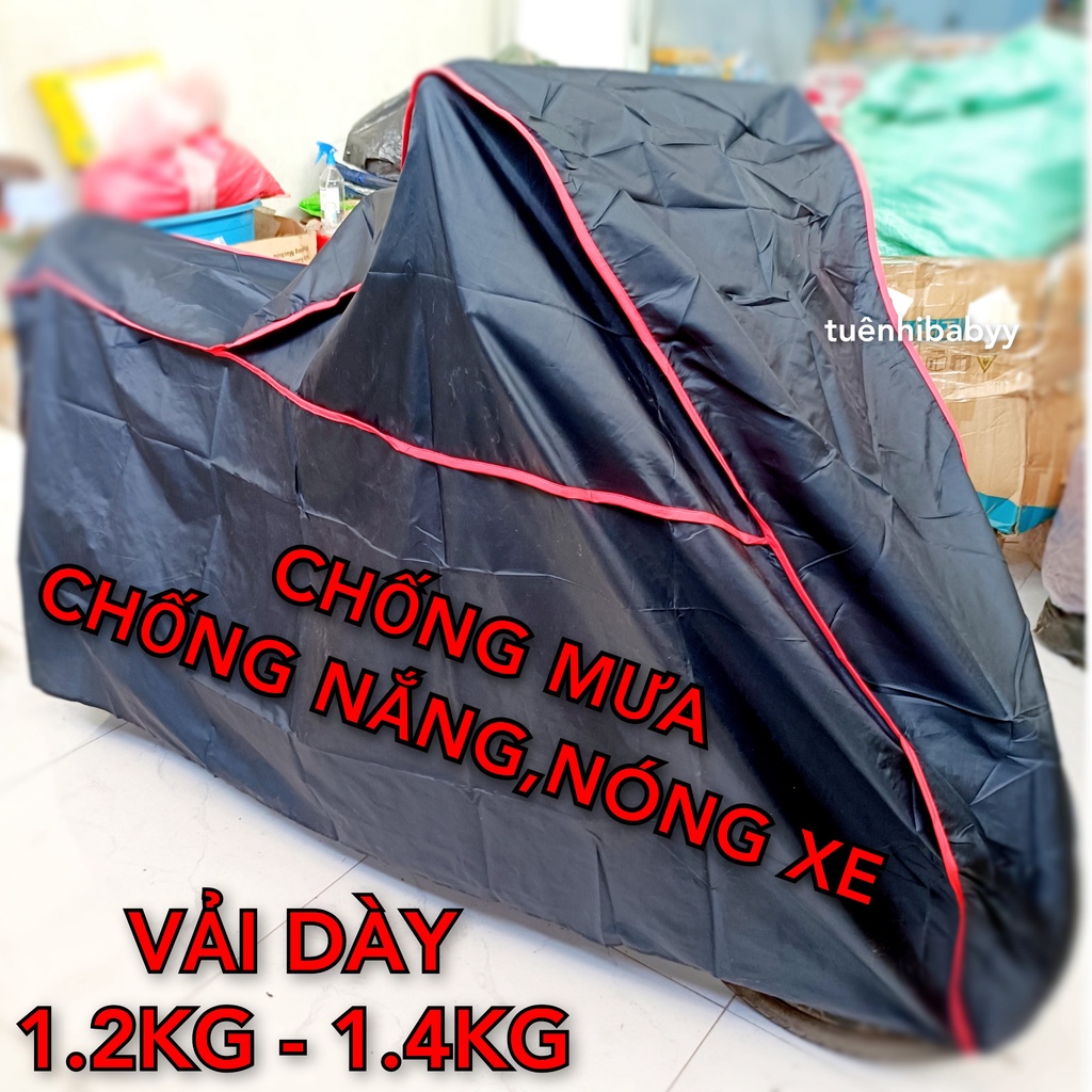 Bạt Phủ - Áo Trùm Xe Máy Cao Cấp Vải Dù Dày 2 Mặt Che Nắng, Mưa Giữ Xe Luôn Như Mới