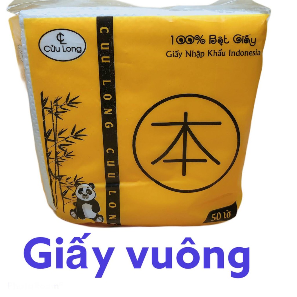 giấy ăn vuông gấu trúc cửu long size 33cm