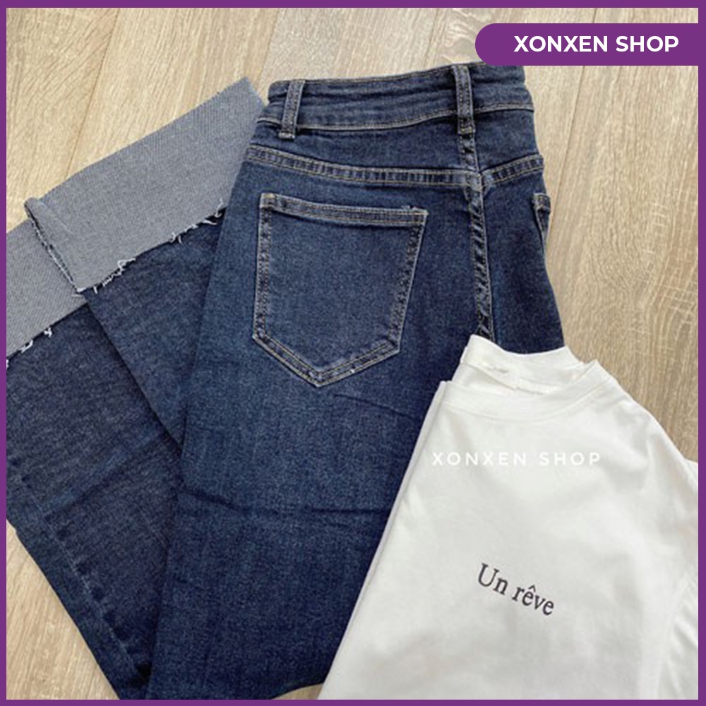 Quần jean suông ống rộng lật lai XONXEN TAM KỲ 269 HÙNG VƯƠNG size S M L mã 59655