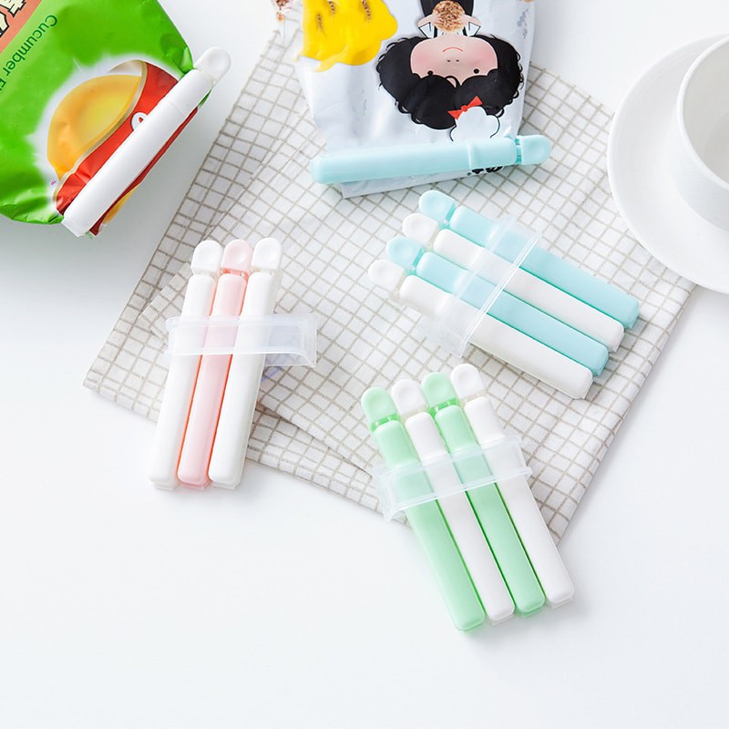 Bộ 4 kẹp nhựa bảo quản túi đựng thực phẩm kẹp niêm phong túi đồ ăn thông minh