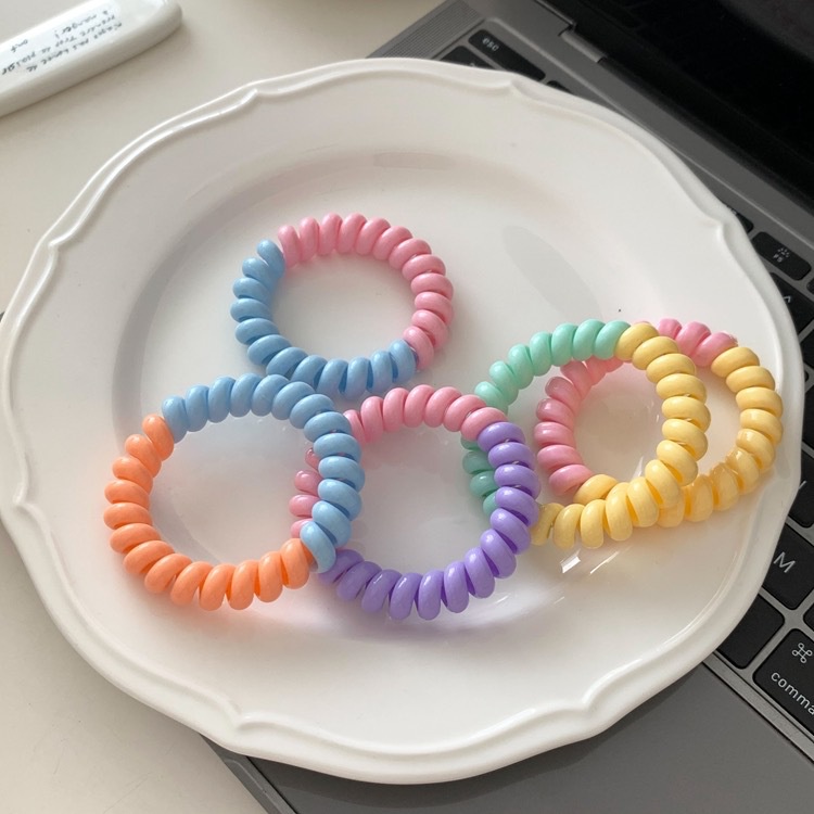 Dây Buộc Tóc Cao Su Màu Macaron Đơn Giản Thời Trang Cho Nữ