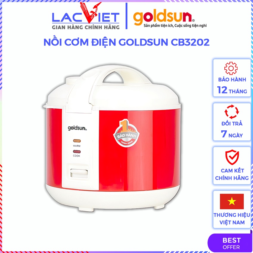 Nồi cơm, Nồi cơm điện Goldsun CB3202 - Hàng chính hãng, Bảo hành chính hãng 12 tháng, 1 đổi 1 trong 7 ngày 10101131