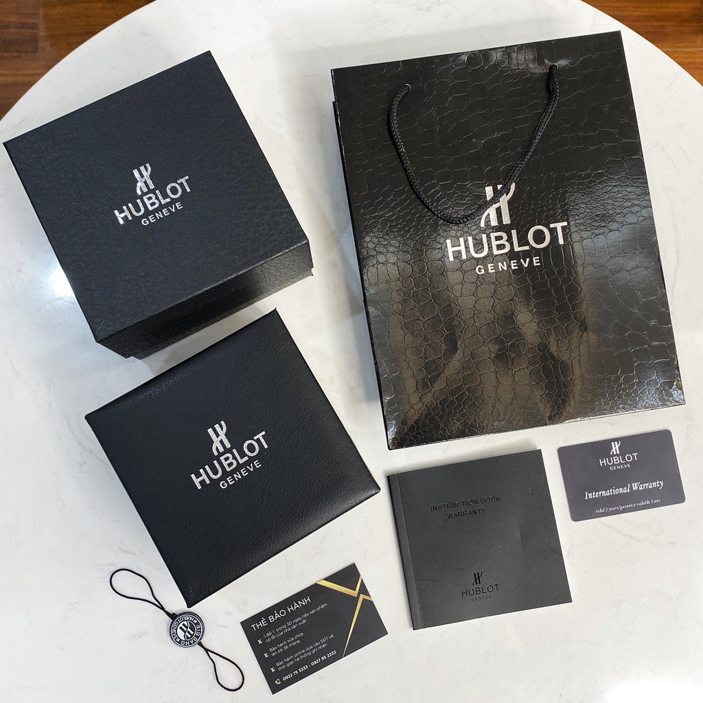 Hộp đồng hồ Hublot da đi kèm tag sổ thẻ, hộp đựng đồng hồ quà tặng cao cấp trangmoonshop - emnhung447