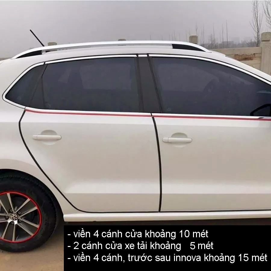 5 mét Nẹp viền cửa ô tô chống trầy, viền xe máy cao su lõi thép hàng xịn