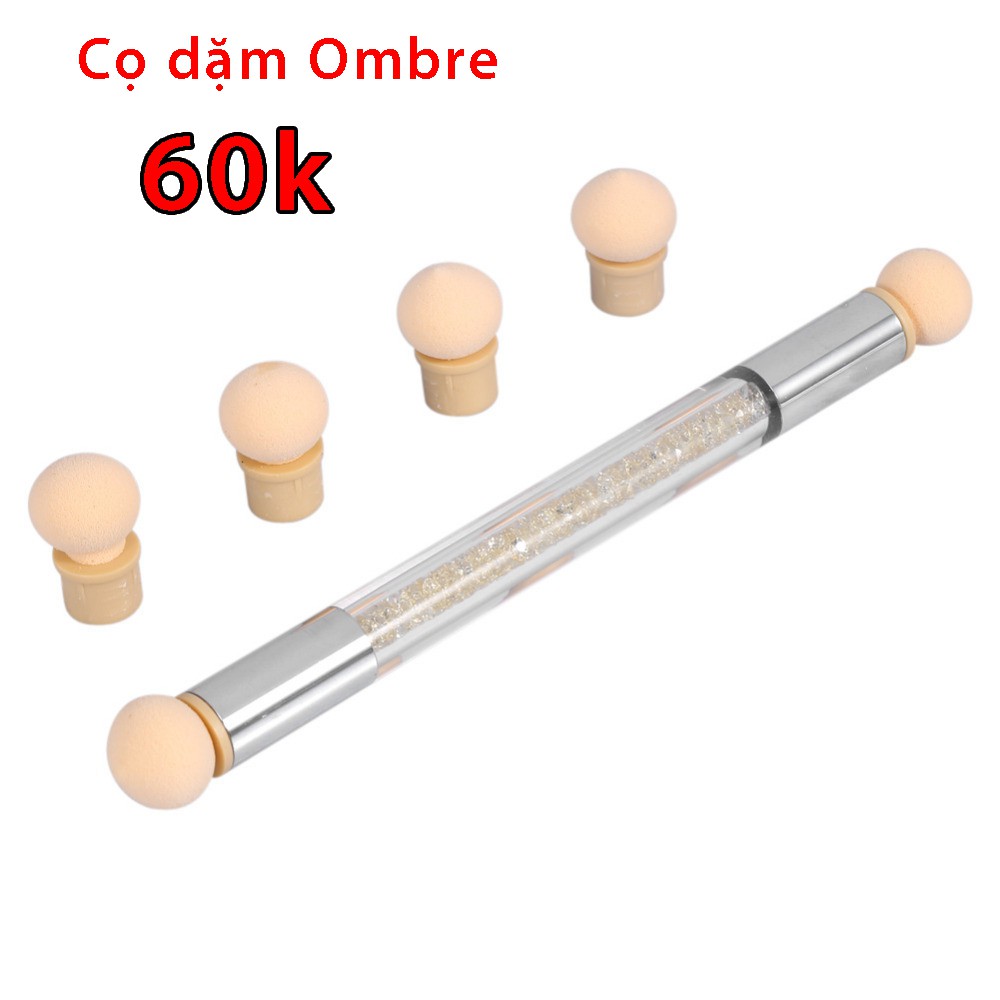 ( Nail giá rẻ ) Các mẫu cọ cơ bản Cọ dặm omber kèm 4 mút