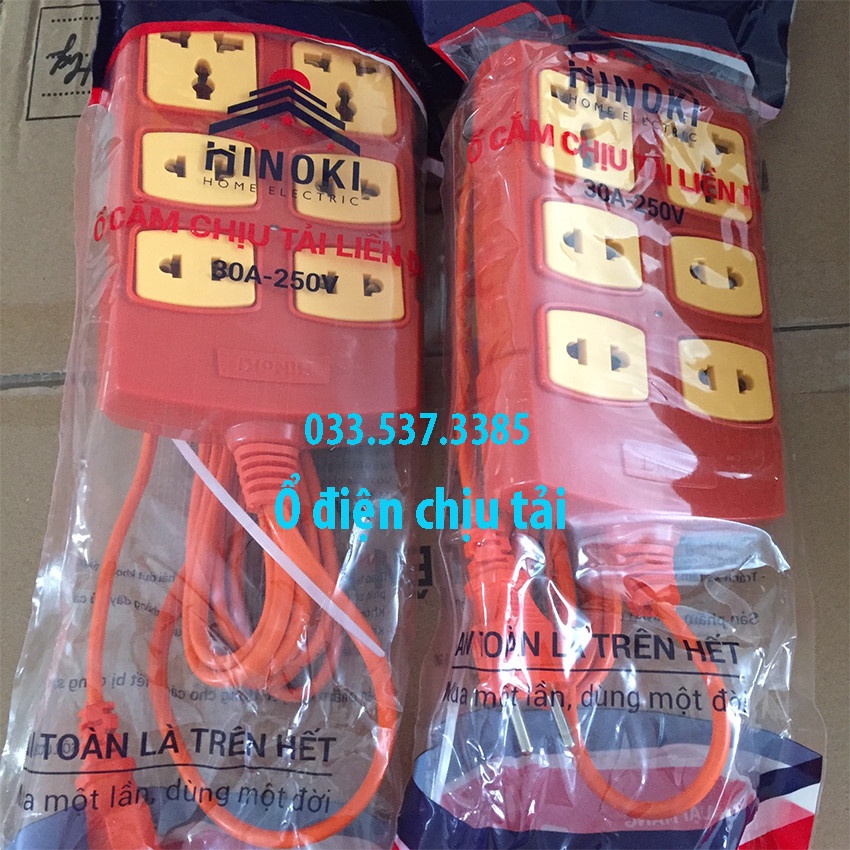 Ổ cắm điện, ổ cắm điện công suất lớn HINOKI loại 6 lỗ dây dài 3m, 5m