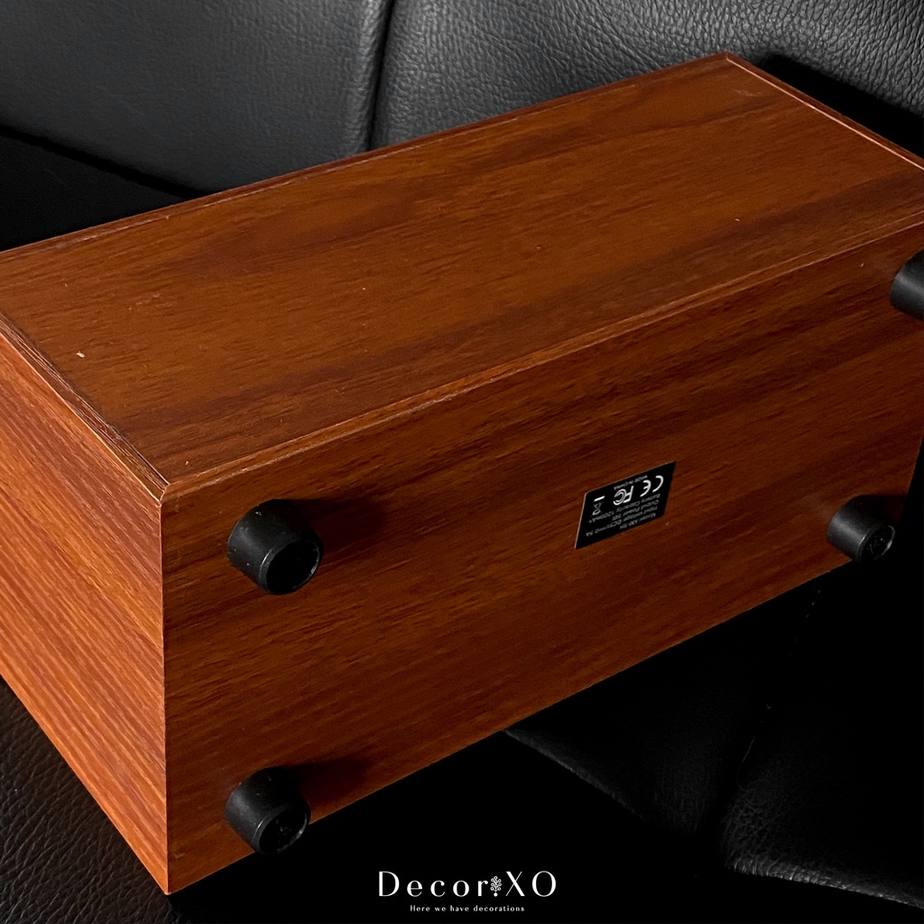 Loa Bluetooth Vân Gỗ Wooden Vintage Để Bàn Trang Trí - Tặng kèm Pack Sticker
