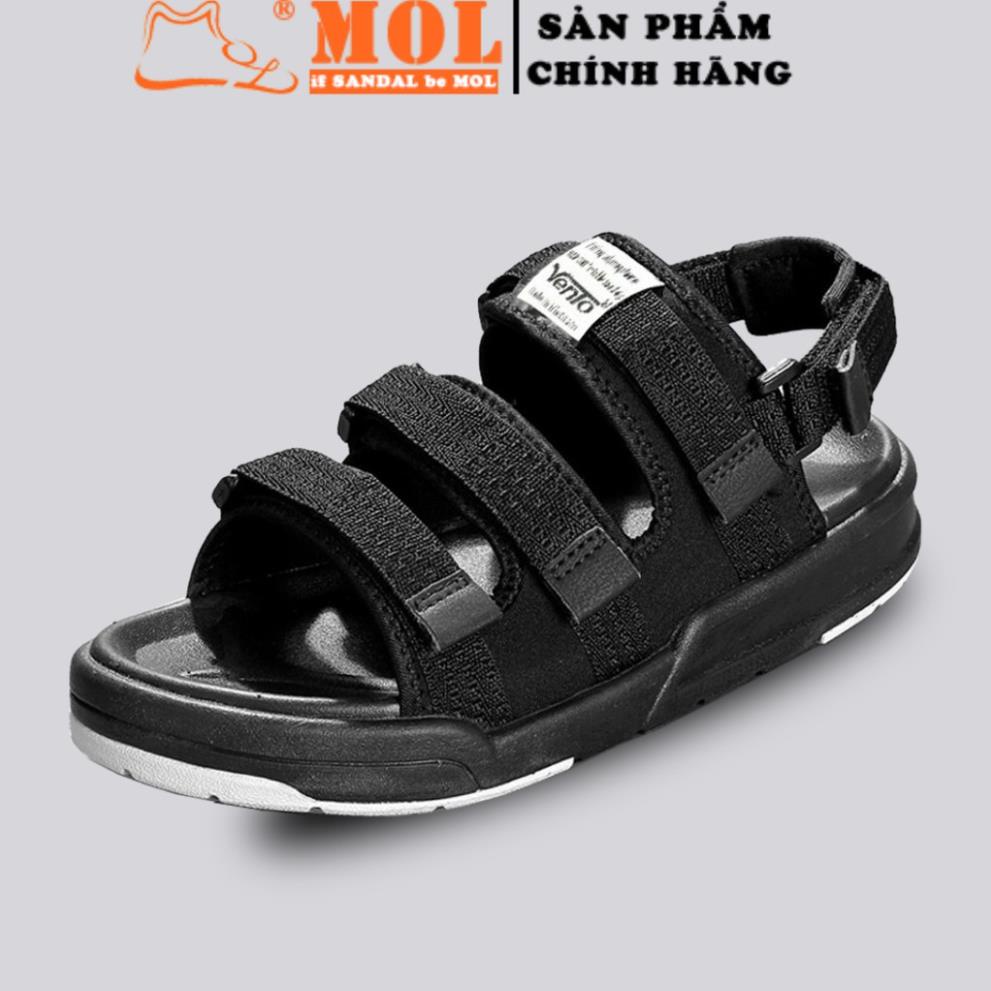 Giày sandal Vento unisex nam nữ 3 quai ngang có quai hậu tháo rời cho cặp đôi mang đi học đi biển du lịch NV1001B2 Vip