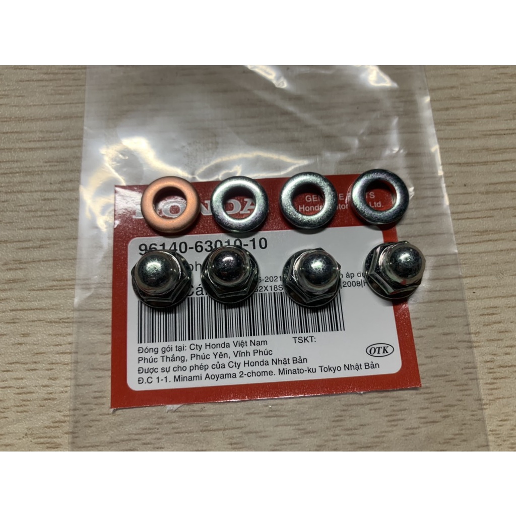 Bộ ốc mũ đầu bò ALONGTOOL xe Dream, Wave Hon.da ( bộ đủ 8 chi tiết_