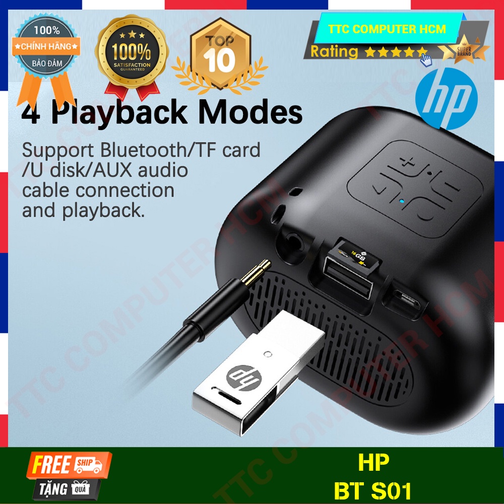 HP BT S01 | Loa Bluetooth HP BT S01 âm thanh siêu trầm - HÀNG CHÍNH HÃNG TTC COPUTER HCM
