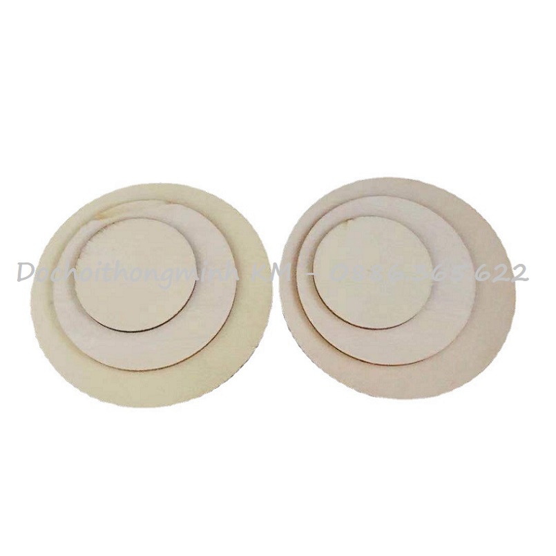 100 miếng gỗ tròn - size 2cm 2.5cm 3cm 4cm