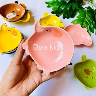 Bát Ăn Dặm Bát Gốm Sứ Cao Cấp Hình Thú, hoa Quả Cho Bé Ăn Dặm Kiểu Nhật Dưa Kids