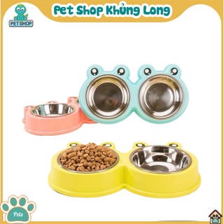 Khay đôi đựng thức ăn cho cún mèo dễ dàng vệ sinh đáy khay chống trơn trượt