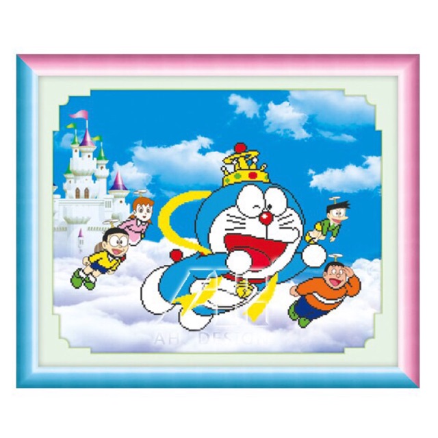 Tranh thêu chữ thập Đô Rê Mon 53455  chưa thêu