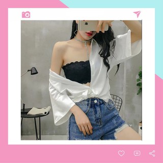 Áo Bra Ren Không Dây Hoa Đào Cực Hot