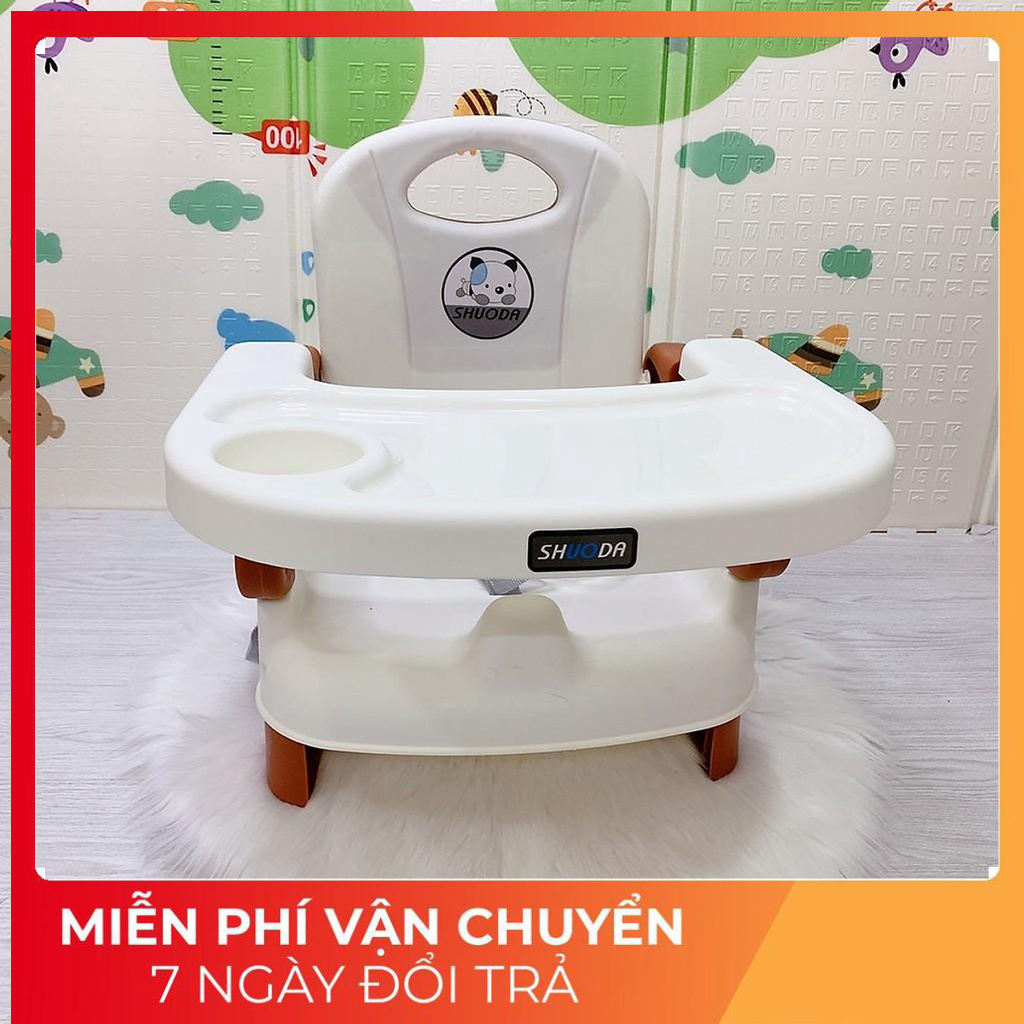 Ghế ăn dặm KÈM CHÂN SẮT cho bé gấp gọn đa năng 3in1 có dây dai an toàn mặt bàn tháo rời tiện an toàn
