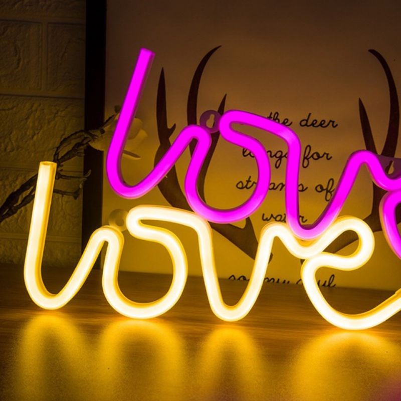 Đèn LED neon chữ LOVE trang trí sinh nhật cầu hôn, đèn decor phòng siêu bền đẹp - Kemshop K73