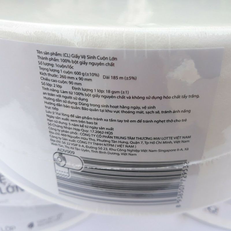 Giấy vệ sinh  cuộn lớn 600g Choice L Hàn Quốc.