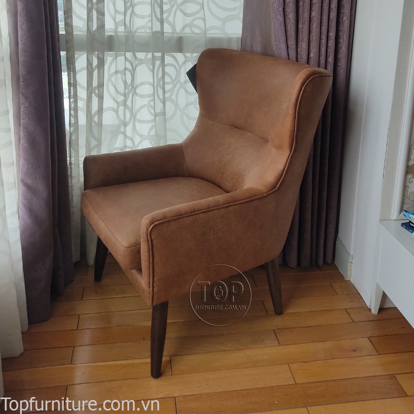 Ghế Armchair xuất dư màu da bò Brentwell accent chair Kích Thước: Dài 72.4cm x Rộng 86.4cm x Cao 46/101.6cm