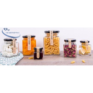 Hũ Lọ Thủy Tinh Vuông 200ml Đựng Thực Phẩm