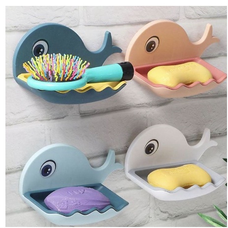 Khay Đựng Xà Phòng Nhựa 2 Lớp Hình Cá Voi 88315 SIÊU THỊ 88