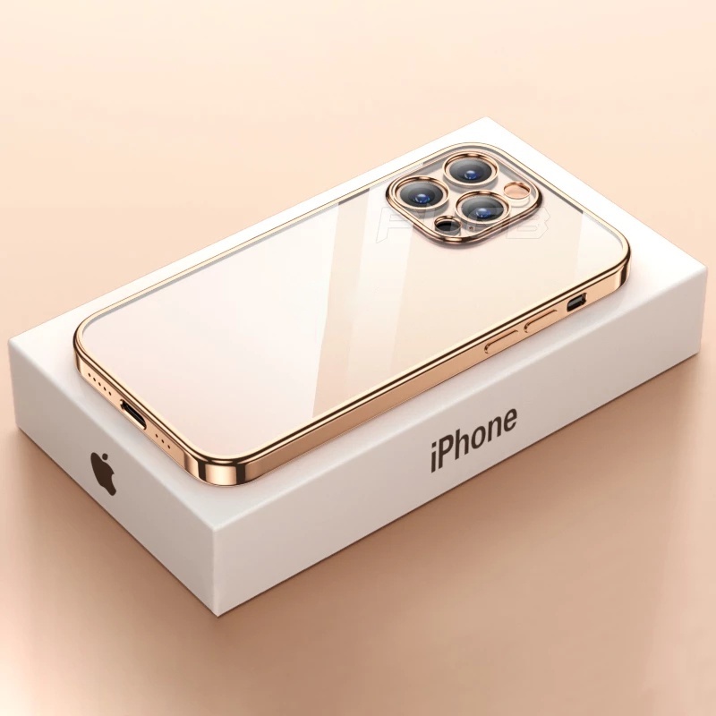 Ốp Điện Thoại Silicon Mềm Trong Suốt Mạ Vàng Sang Trọng Cho iphone 13ProMax 11 13 12 pro MAX 6 6S 7+ 8 PLUS X XS MAX XR SE 2020