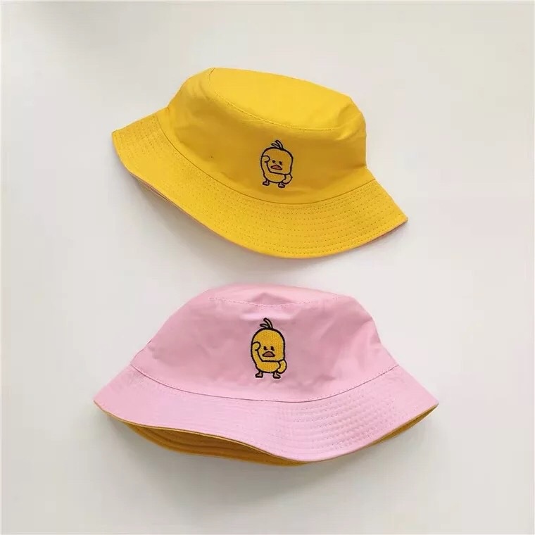 Mũ tai bèo LINJW vải cotton mềm thêu họa tiết hoạt hình thời trang 2021