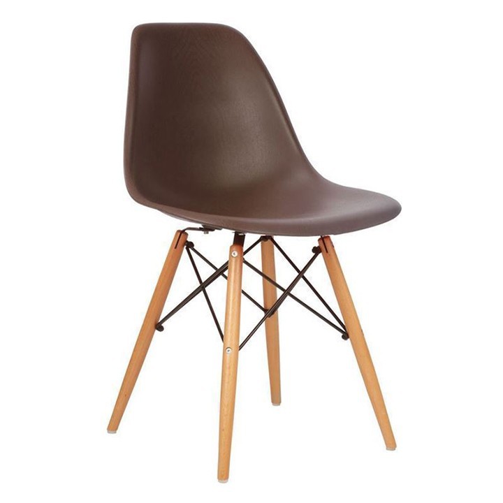 Ghế cafe, ghế nhựa Eames  chân gỗ tự nhiên | BigBuy360 - bigbuy360.vn