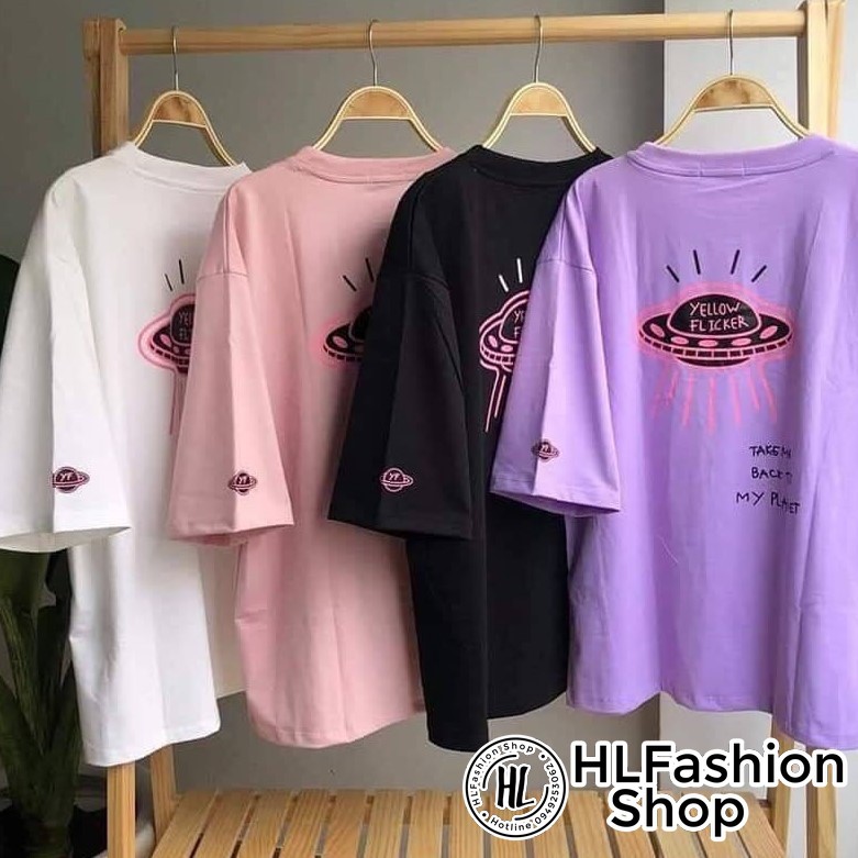 Áo Thun Tay Lỡ YELLOW FLACKER kute phô mai có in trước sau - form rộng freesize