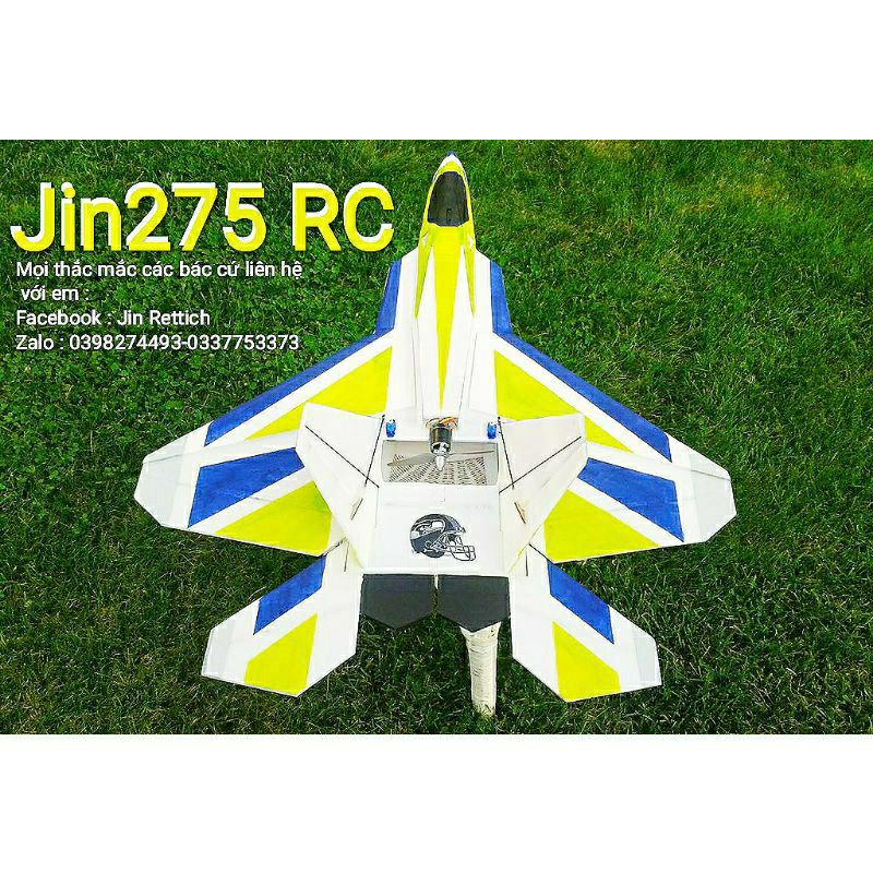 Kit máy bay F22 mùa hè sải 72 cm 2 lớp cánh