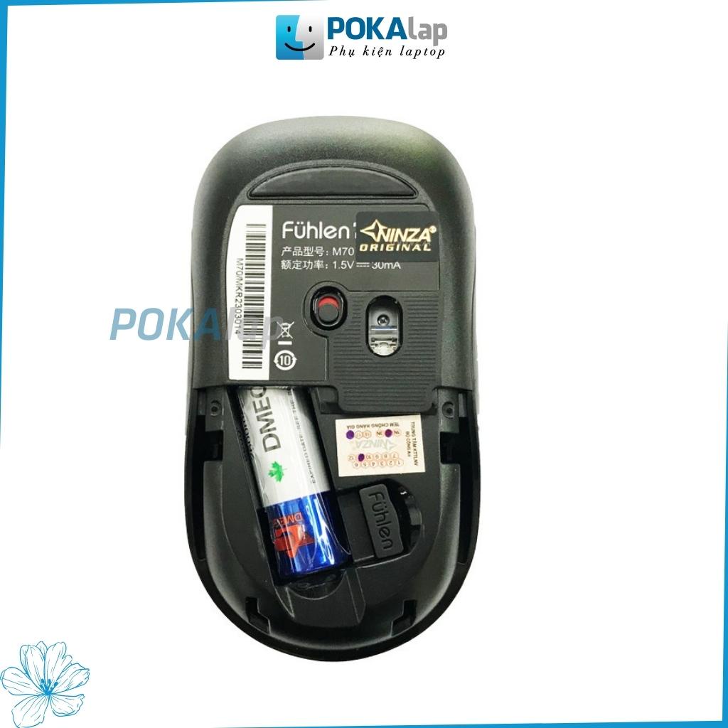 Chuột không dây fuhlen M70 POKA36 công nghệ cảm biến quang học, tiết kiệm pin 12 tháng - Hàng chính hãng Ninja bảo hành