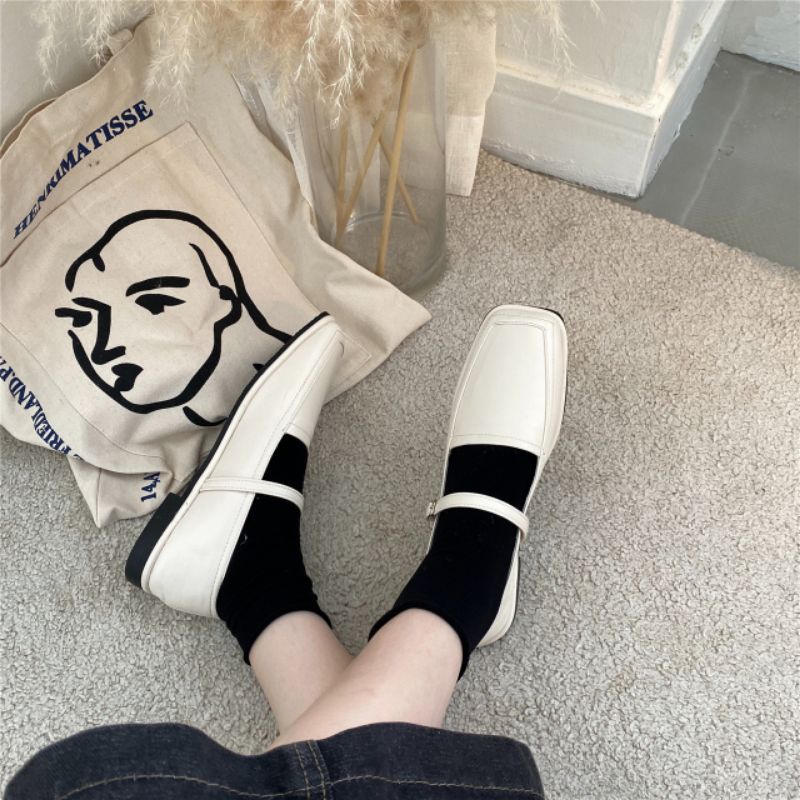 Giày Mary jane mũi vuông đế thấp hàn