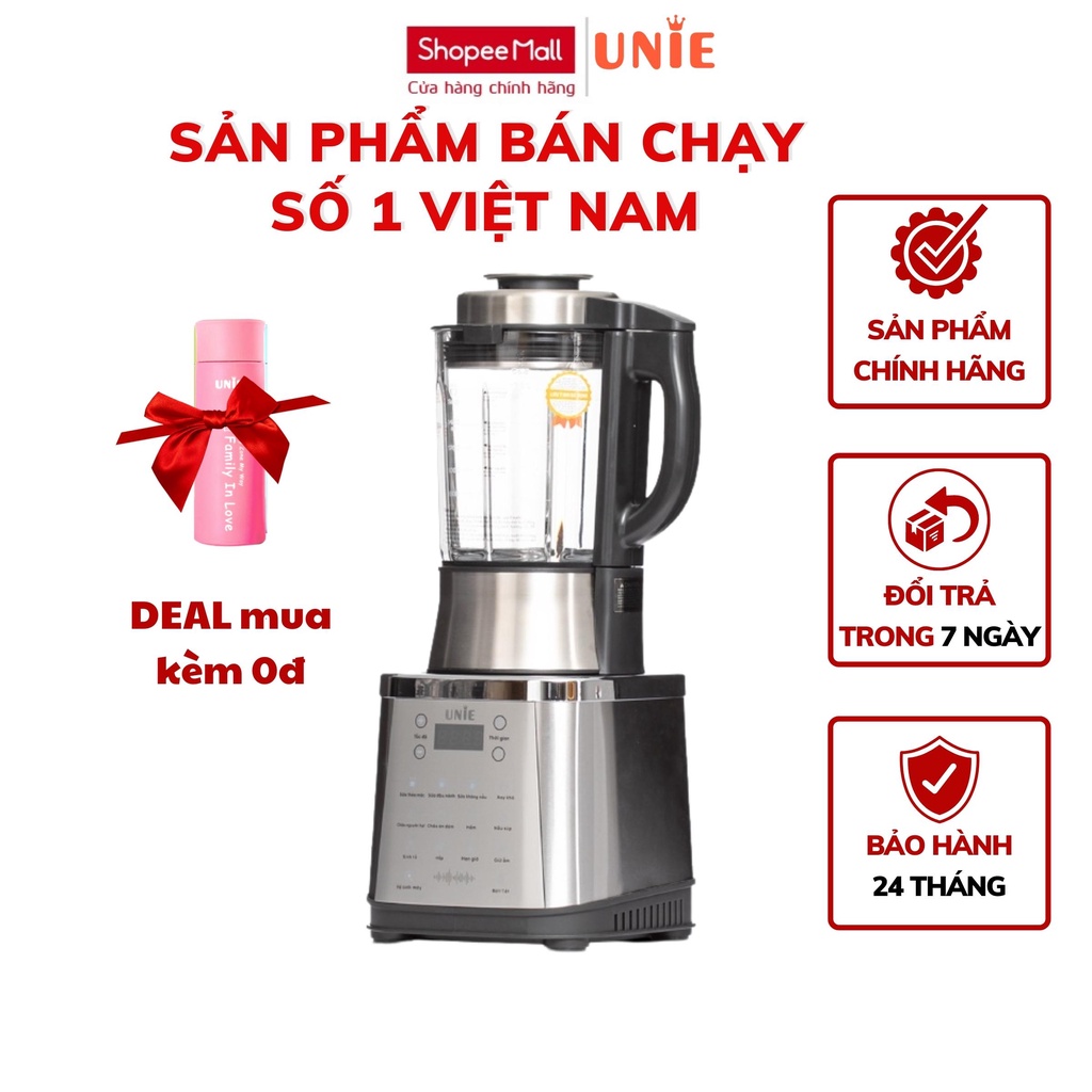 Máy làm sữa hạt đa năng 1800W với 10 chức năng chất liệu INOX 304 cao cấp UNIE V8S