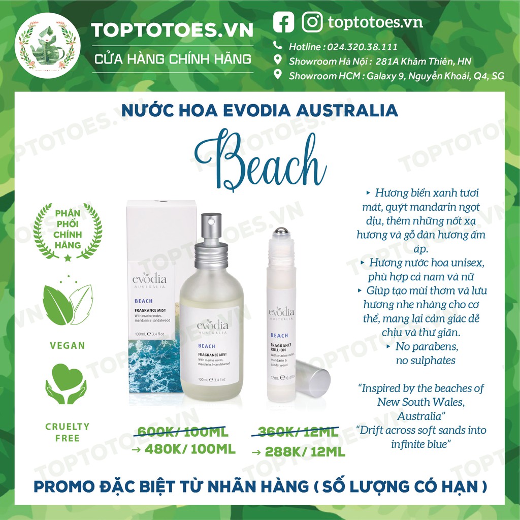 Nước hoa Evodia Australia BEACH